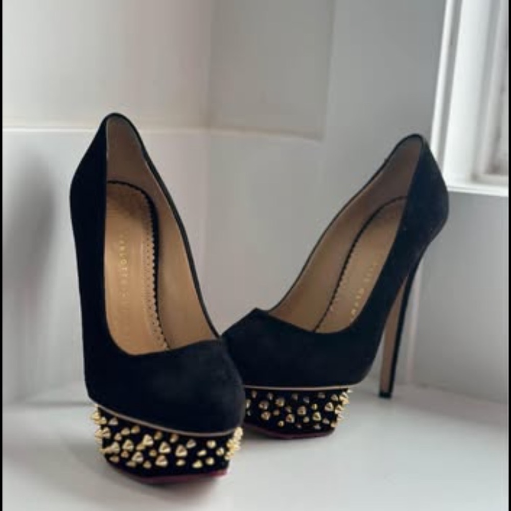 Black Studded High Heels